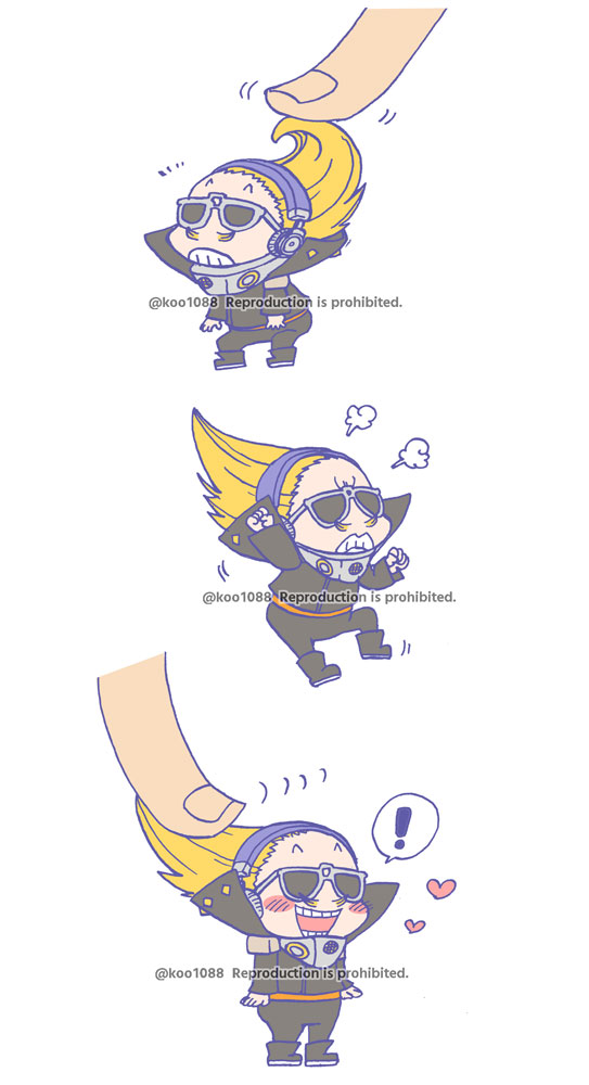 ! sunglasses 1boy male focus chibi heart blonde hair  illustration images