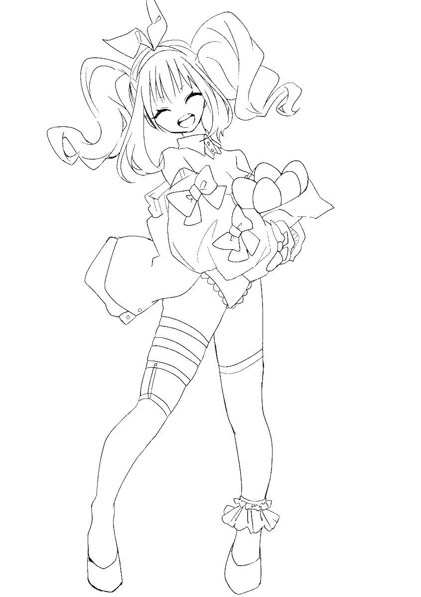 めがねごはん イースターバニーガール 塗り絵 白背景 透過 のはず 塗り絵 塗ってもいいのよ