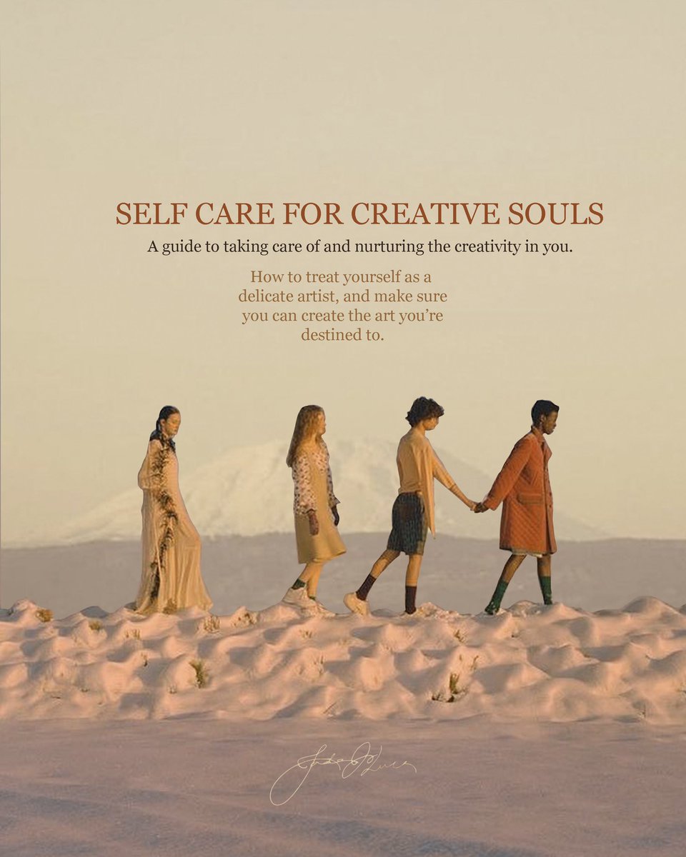 fujijada's tweet photo. SELF CARE FOR CREATIVE SOULS

a guide made lovingly for other artists as a reminder to take care of yourself 🦢

see the full guide on my instagram here:
https://t.co/hIrJKg6JBX https://t.co/otQy01d12c