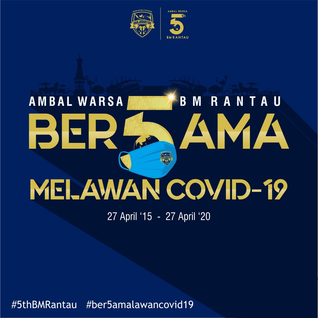 Menginjak 5 tahun yang penuh cerita dan perjuangan. Memperingati 5 tahun Brajamusti Rantau kami mengajak teman - teman utk #Ber5amaMelawanCovid19 dimana sudah kami lakukan dgn pemberian bantuan melalu IDI DIY dan #jogjalawancorona beberapa waktu lalu.