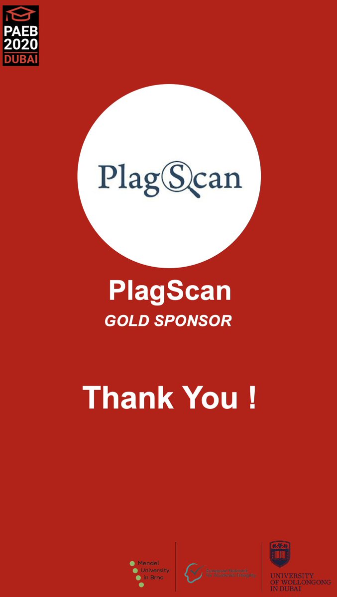 PAEB2020's tweet photo. @PlagScan

#ThankYou #PlagScan #GoldSponsor #PAEB2020 #ENAI #igniteintegrity https://t.co/Gdo4EZ1l4h