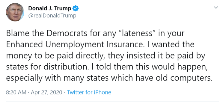 Fact-check:

Senate Democrats pushed for enhanced unemployment benefits over Republican objections

Florida's unemployment system is collapsing because Rick Scott undermined it when he was governor

Stimulus checks were held up to add Trump's signature