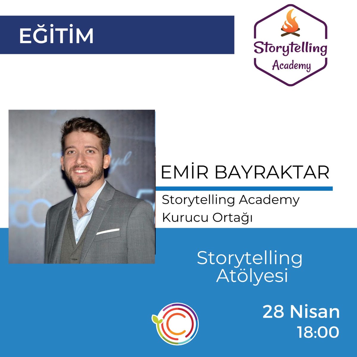 Salı günü saat 18.00'de Storytelling Academy kurucu ortağı Emir Bayraktar bizlerle birlikte olacak. Zoom üzerinden yapılacak olan Storytelling Academy atölyesi için 5 kişilik boş kontenjanımız var. Seni de aramızda görmek isteriz, bize DM aracılığıyla ulaş!