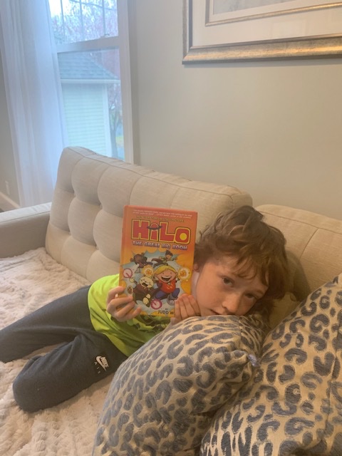 JulieFuhrer's tweet photo. Charlie's favorite book... HiLo, The Great Big Room! #LPShawksathome https://t.co/pBYhBvGLN5