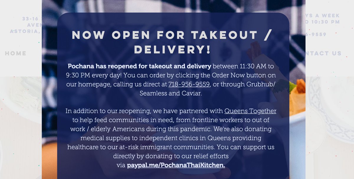 It may be my last week The Verge for some indefinite time, but starting it off with good news: my parents are reopening their restaurant today! This would not be possible without the support from you all &amp; I'm emotional reflecting on what a month it's been pochananyc.com