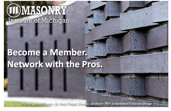 MIM_Michigan's tweet photo. The Masonry Institute of Michigan, Inc. is dedicated to the promotion and advancement of the masonry industry.  https://t.co/sGnioeQvzd      #MIMmembership #JoinMIM #masonry https://t.co/SvJ2fK83yW