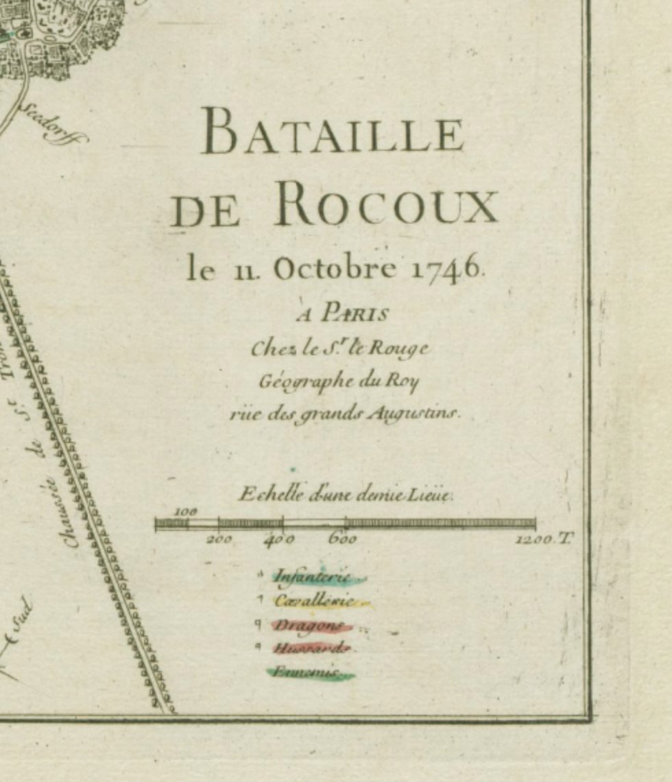 En 1746, Cassini III accompagne en effet Louis XV lors de la guerre de succession d'Autriche pour aider ses ingénieurs à lever les plans de la bataille de Rocourt, dans les environs de Liège