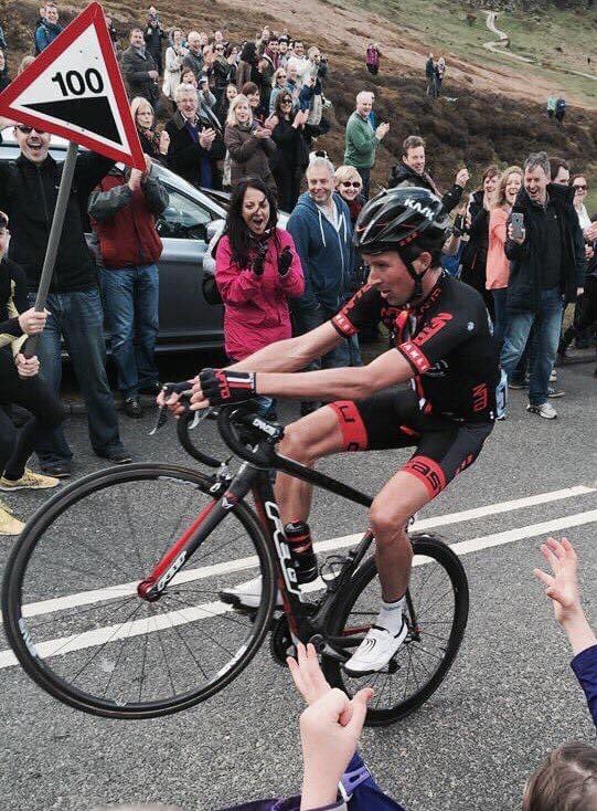 Dug this one out of the archives as we won’t be seeing the Tour de Yorkshire this year. <a href="/IanBibby86/">Ian Bibby</a> crowd pleasing on the Cow &amp; Calf in 2015. Is that <a href="/100Climbs/">Simon Warren</a> making an appearance too?