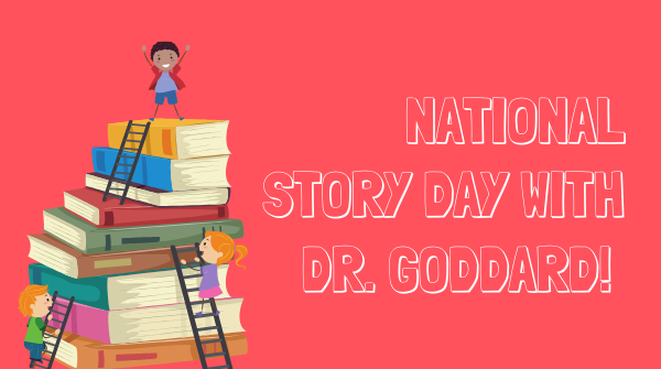 Only one more hour until storytime with Dr. Goddard for National Story Day! Please click here to join us at 9:00am - bit.ly/3aGSbro #OneHeartOneLovejoy!