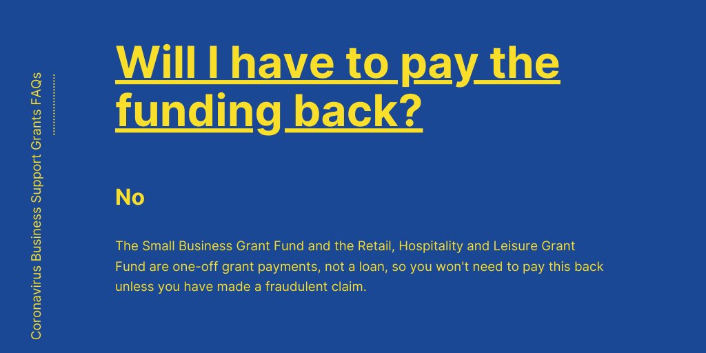 #Coronavirus #BusinessGrant FAQ1: Will I have to pay the funding back? No, the grants are one-off payments, not a loan, so you won't need to pay them back unless you have made a fraudulent claim.
#MidDevon #BizHour #BizTips