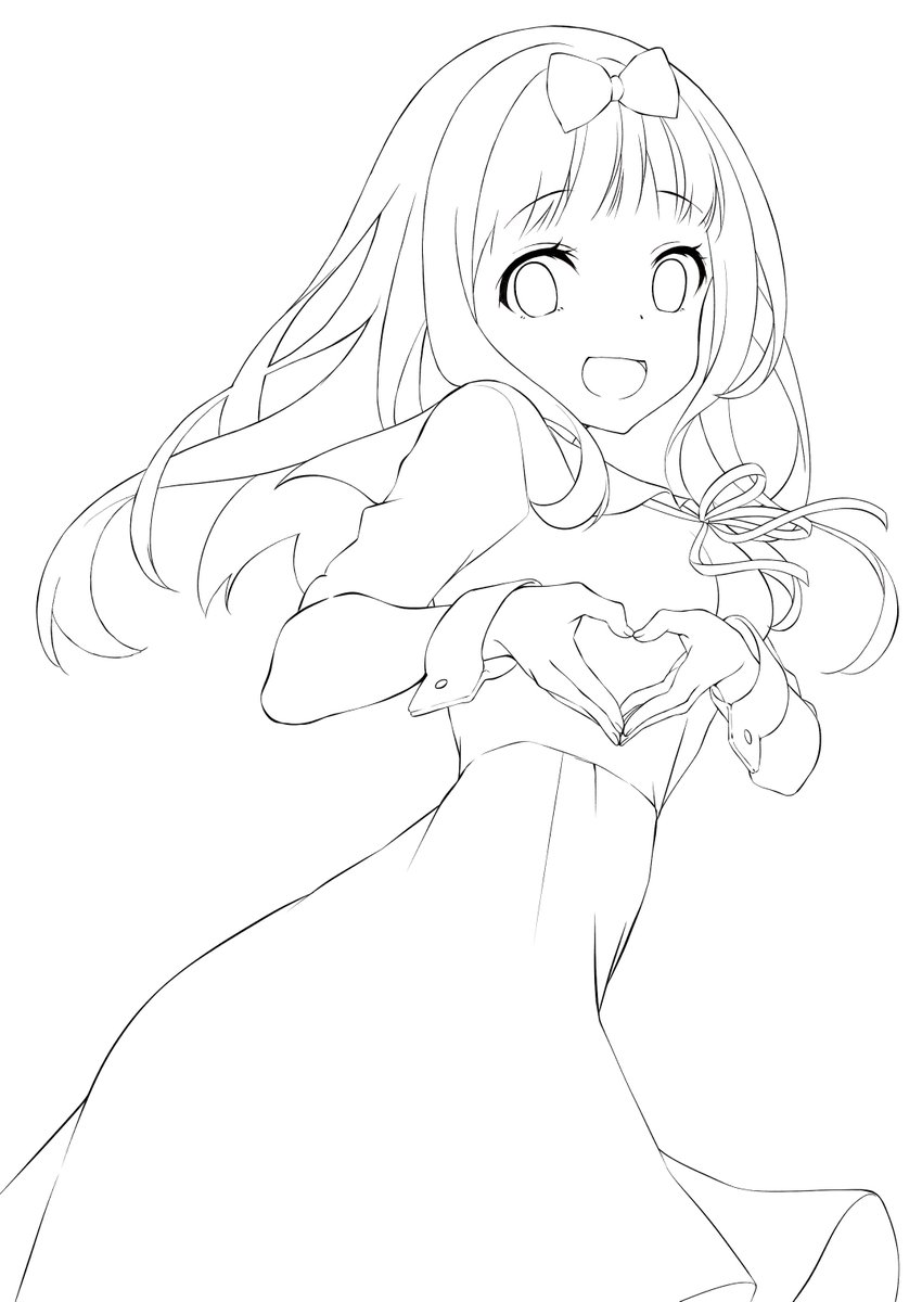 Twitter 上的 安野将人 ｱﾝﾉﾏｻﾄ 千花ちゃん線画です 塗り絵として塗っていただけたらと T Co Oamusyseqw Twitter