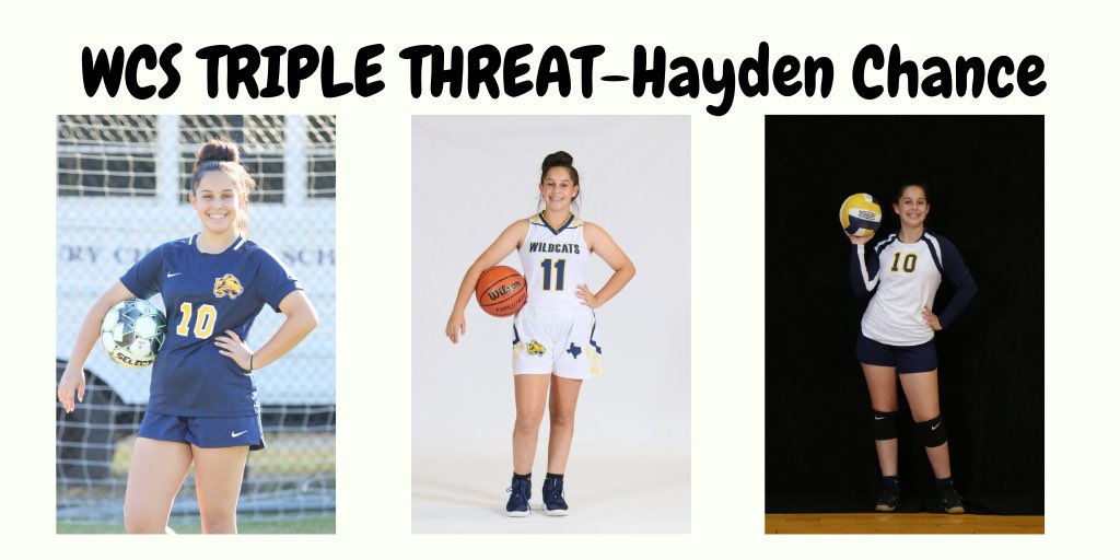 WCSwildcats1's tweet photo. Triple Threat Athlete- Hayden Chance. Hayden was a stand out in soccer, volleyball and basketball. She was an all-star! https://t.co/FvOCmODVOD
