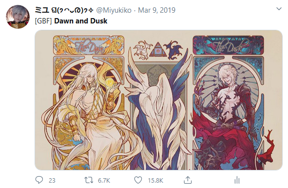 It seems my 2 most  RT/liked twitters artwork posts are:

GBF Sakurai and FF7 Sakurai.
thankyou Takahiro Sakurai 