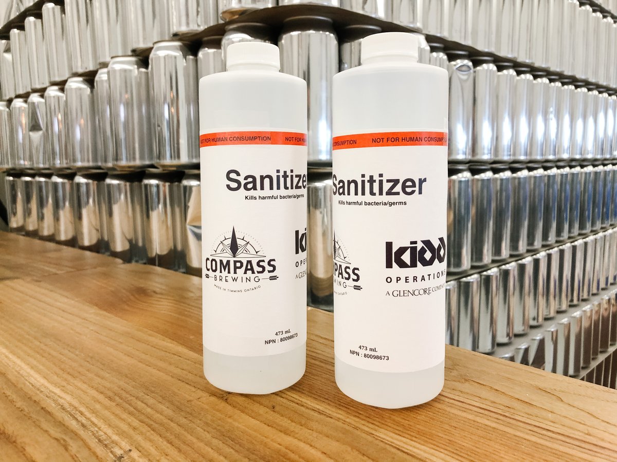 Our Kidd Operations in #Canada have partnered with 
<a href="/timminsbrewery/">Compass Brewing</a> to make locally-produced hand sanitizer for its employees, local health care workers &amp; care facilities.

Find out how we're supporting our employees and communities to tackle #COVID19: glencore.com/media-and-insi…