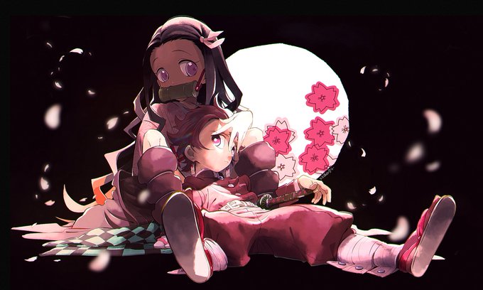 林檎的男子さんがTwitterに投稿した竈門禰豆子(鬼滅の刃)のイラスト。