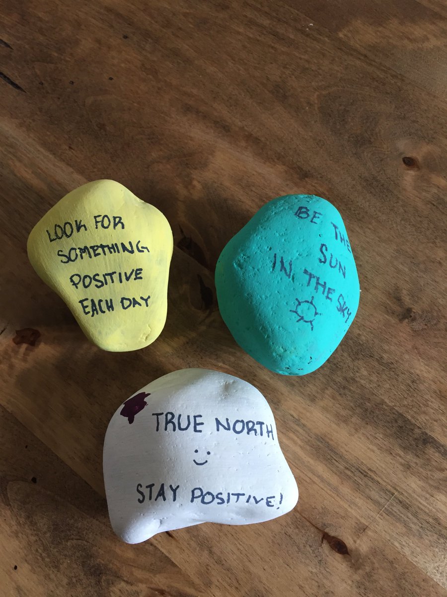 MmeForbes's tweet photo. Kindness Rocks: We are using messages of supporting to communicate messages that matter to our friends, acquaintances and strangers. One student gave these rocks to each of her neighbours! #sccdsb @GregoryHoganCS https://t.co/Vv4tgJoqPz