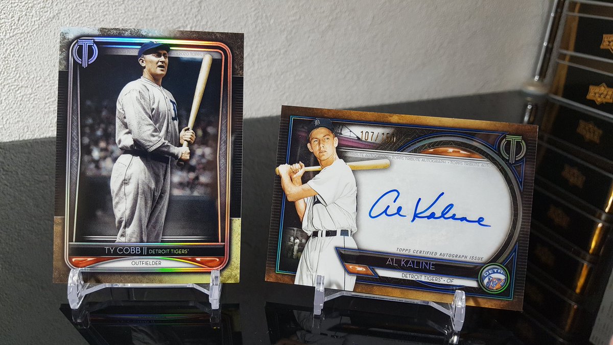 SATOKEN44's tweet image. Kaline先生、無事に来日されました🎉🎊💫
なんてキレイなカードなんでしょう🌸🌺💯
隣のTy Cobb師匠もステキです👏👏👏
Tributeは本当にカードがキレイ💯
#海外GB戦利品来日 #Kaline #tigers