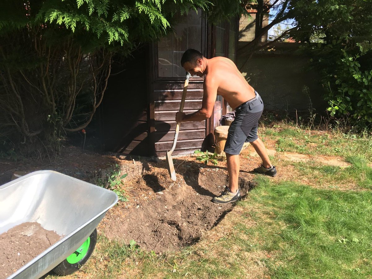 MischasMerryMen's tweet photo. When our trumpet player, Chris, was invited to  #MerryHQ for some work, he didn’t think I'd be asking him to dig my #Grave! #SameOldStory #ImNotDead #Yet #Rebirth #Awakening 

"When the sun goes down in your life, you realise."
"When the dark descends on your life, you realise." https://t.co/Mvlr1vefjN