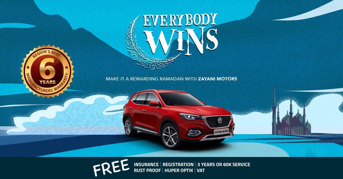 MG_Bahrain's tweet photo. Everybody wins with Zayani Motors, get a brand new #MG and win! Call Ma'ameer 17703703. T&amp;C apply*

 #ZayaniMotors #MG #everybodywins #Bahrain #manama #MGCAR #MGCarClub #MGmotor #MGLovers #mgclub #ramadanoffers https://t.co/WktvEWLmnF