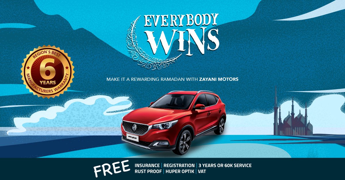 MG_Bahrain's tweet photo. Everybody wins with Zayani Motors, get a brand new #MG and win! Call Ma'ameer 17703703. T&amp;C apply*

 #ZayaniMotors #MG #everybodywins #Bahrain #manama #MGCAR #MGCarClub #MGmotor #MGLovers #mgclub #ramadanoffers https://t.co/WktvEWLmnF