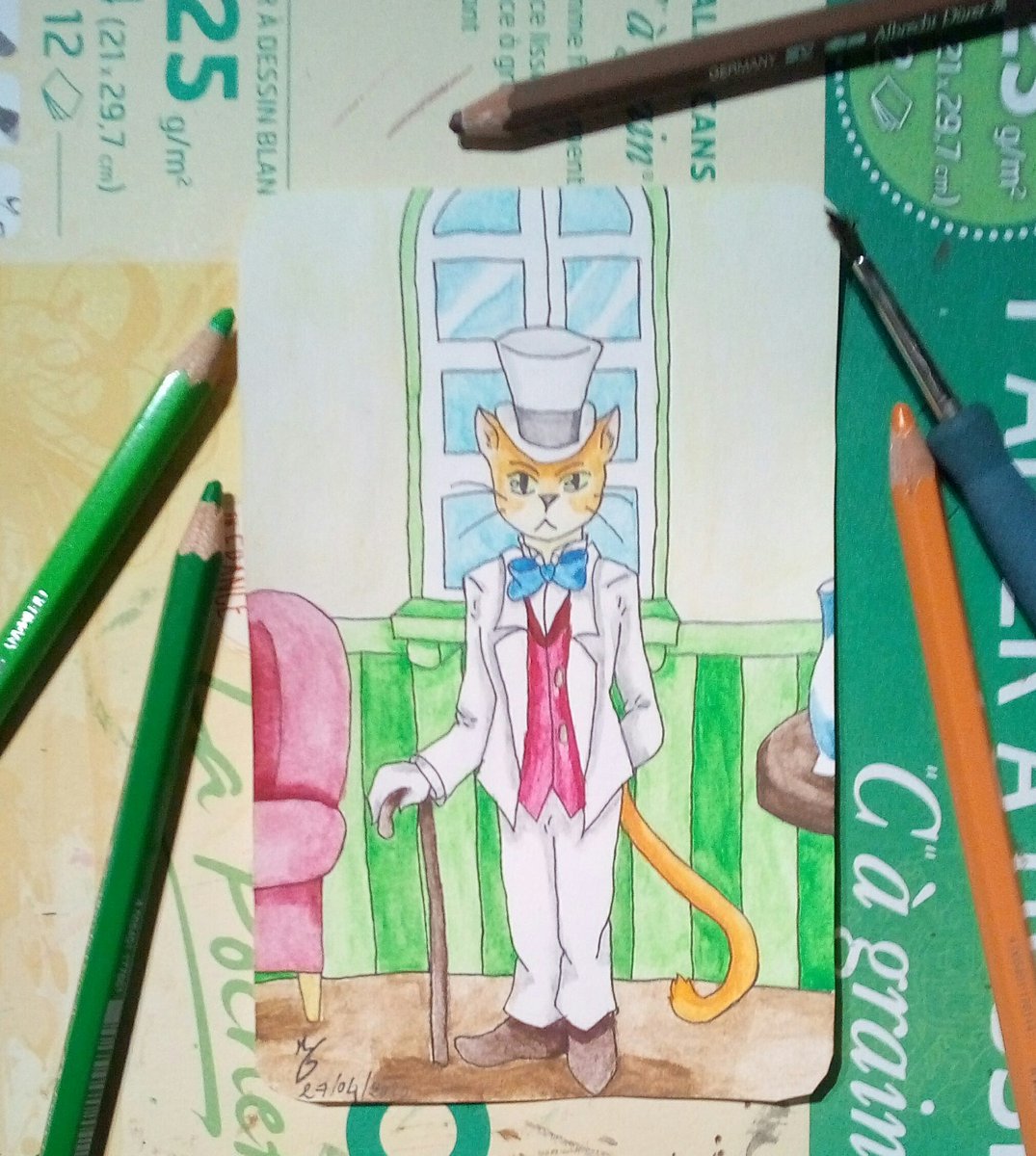 _non_non_07's tweet photo. Troisième dessin du six Fanart spécial Ghibli. Baron du royaume des chats ! 
#Ghibli #art #dessin #AnimeArt #watercolor #drawing #leroyaumedeschats #thecatsreturn #catsreturn https://t.co/kNCmt1sl5y