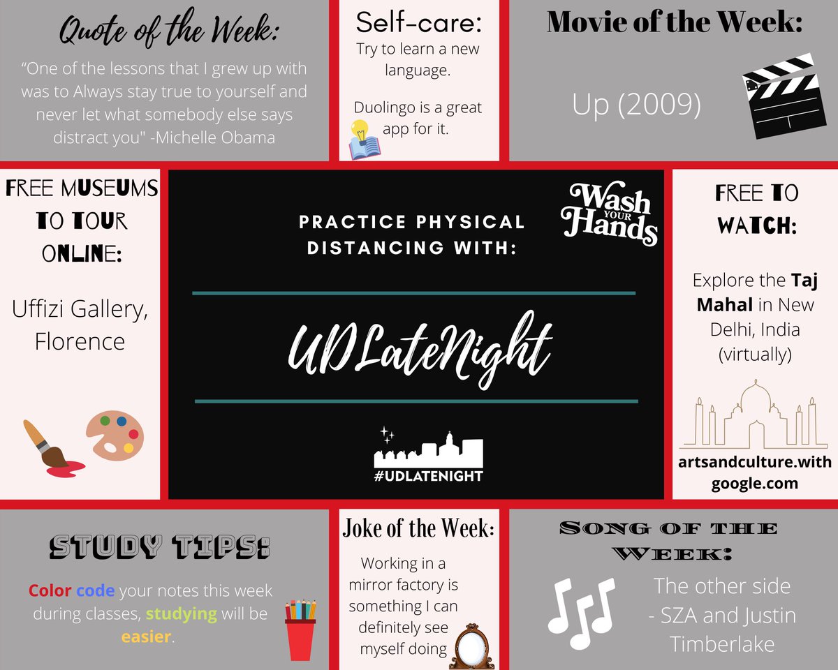 Last week of classes 👏🏽 you got it, we believe in you! Make sure you are following good study habits and are staying healthy. Here are some tips for this week. #FlyersAtHome