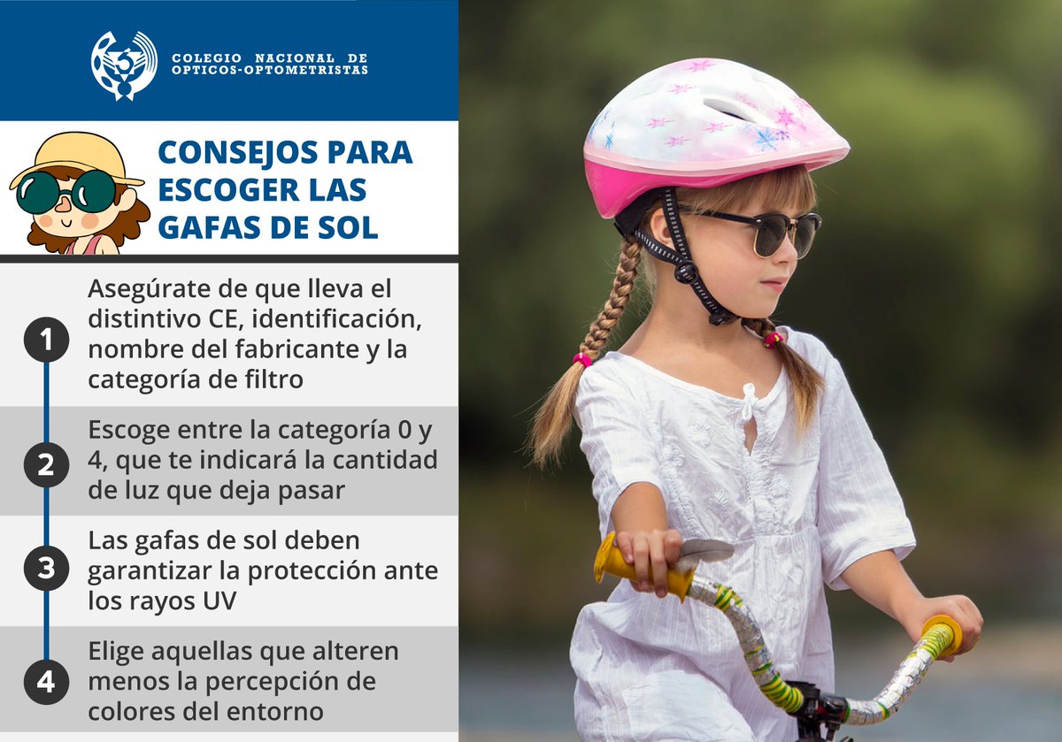 CNOO_Spain's tweet photo. 🙋‍♀️ℹ️ Ahora que los más pequeños pueden salir a la calle durante una hora después del confinamiento decretado para impedir la propagación del coronavirus, conviene salir con la protección adecuada. ¡Estas son las gafas de sol más adecuadas! 

#COVID19 #Visión https://t.co/tGG0pYYYAT