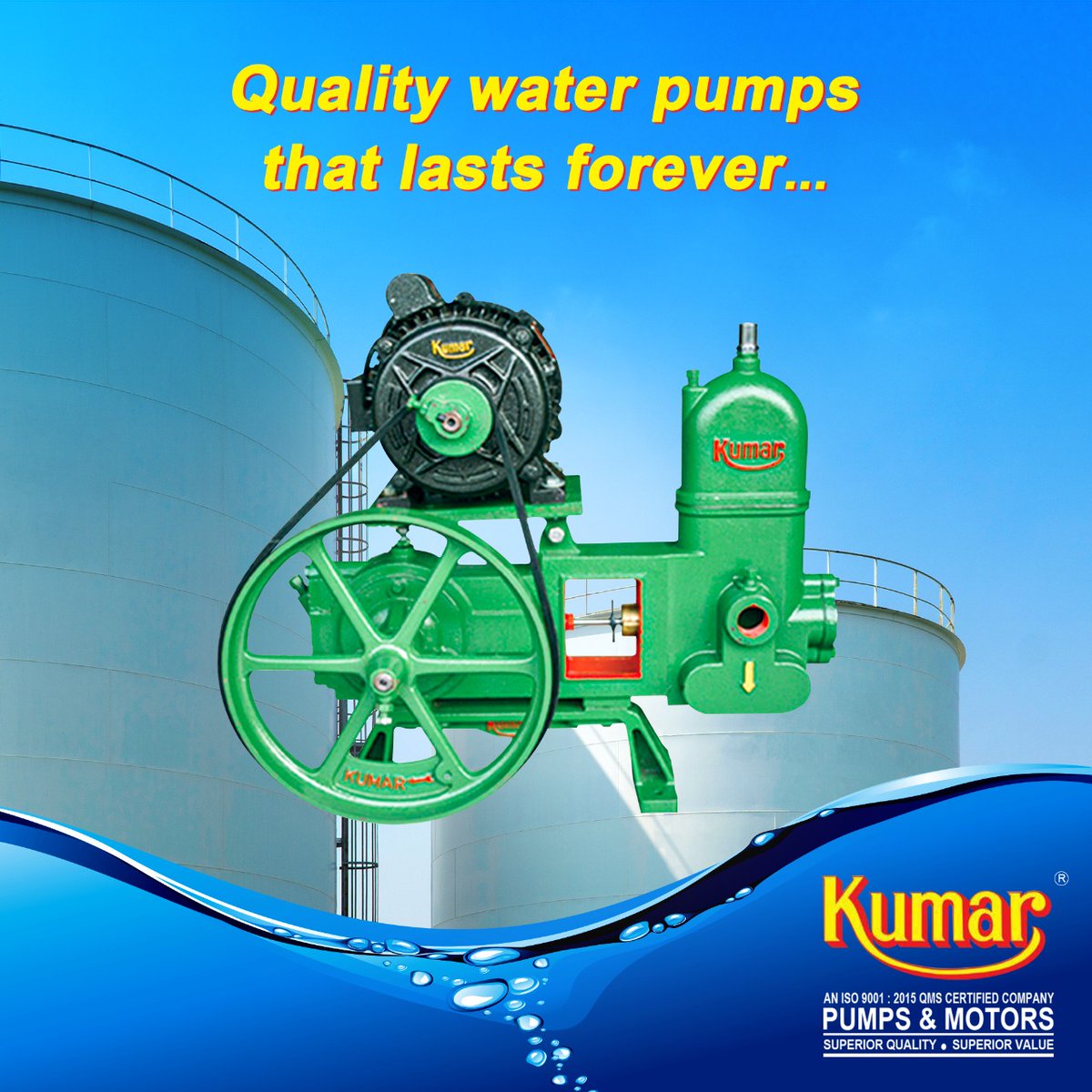 For superior quality water pumps and electrical motors only choose the best - Kumar Pumps, trusted the world over.  #KumarPumps #Pumps #NameYoucanTrust #Motors