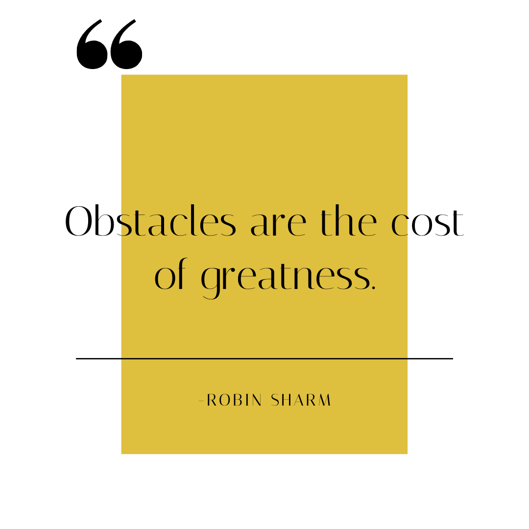 SmrtRemedies's tweet photo. Obstacles are the cost of greatness. -Robin Sharm #FindYourBliss #SmartHealthyRemedies https://t.co/YAhIGLhfc4