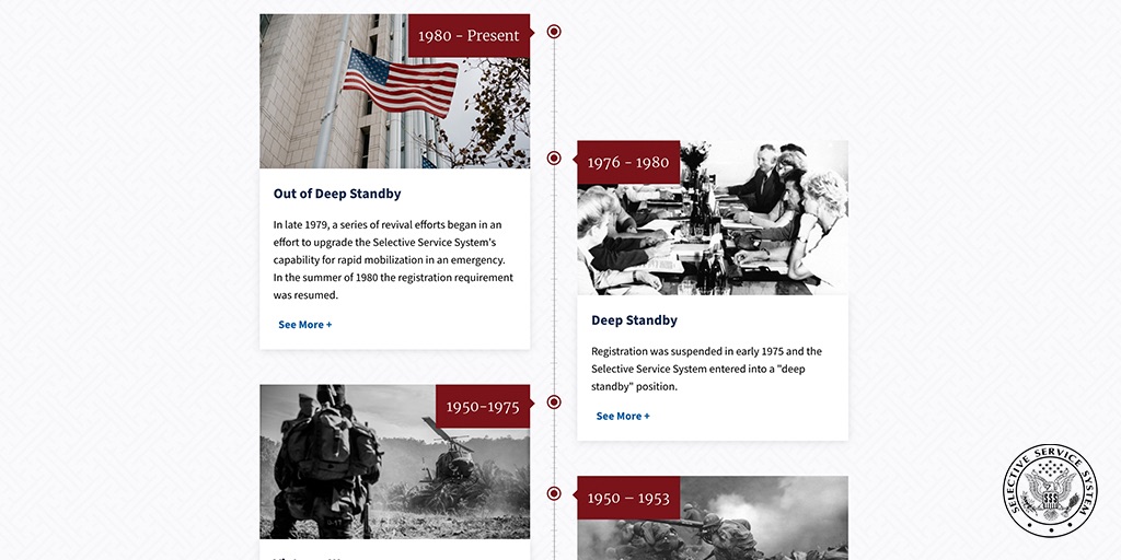 's tweet image. Curious how the Selective Service has changed over time? Check out our Historical Timeline, which dates back to before America's founding. sss.gov/history-and-re…
