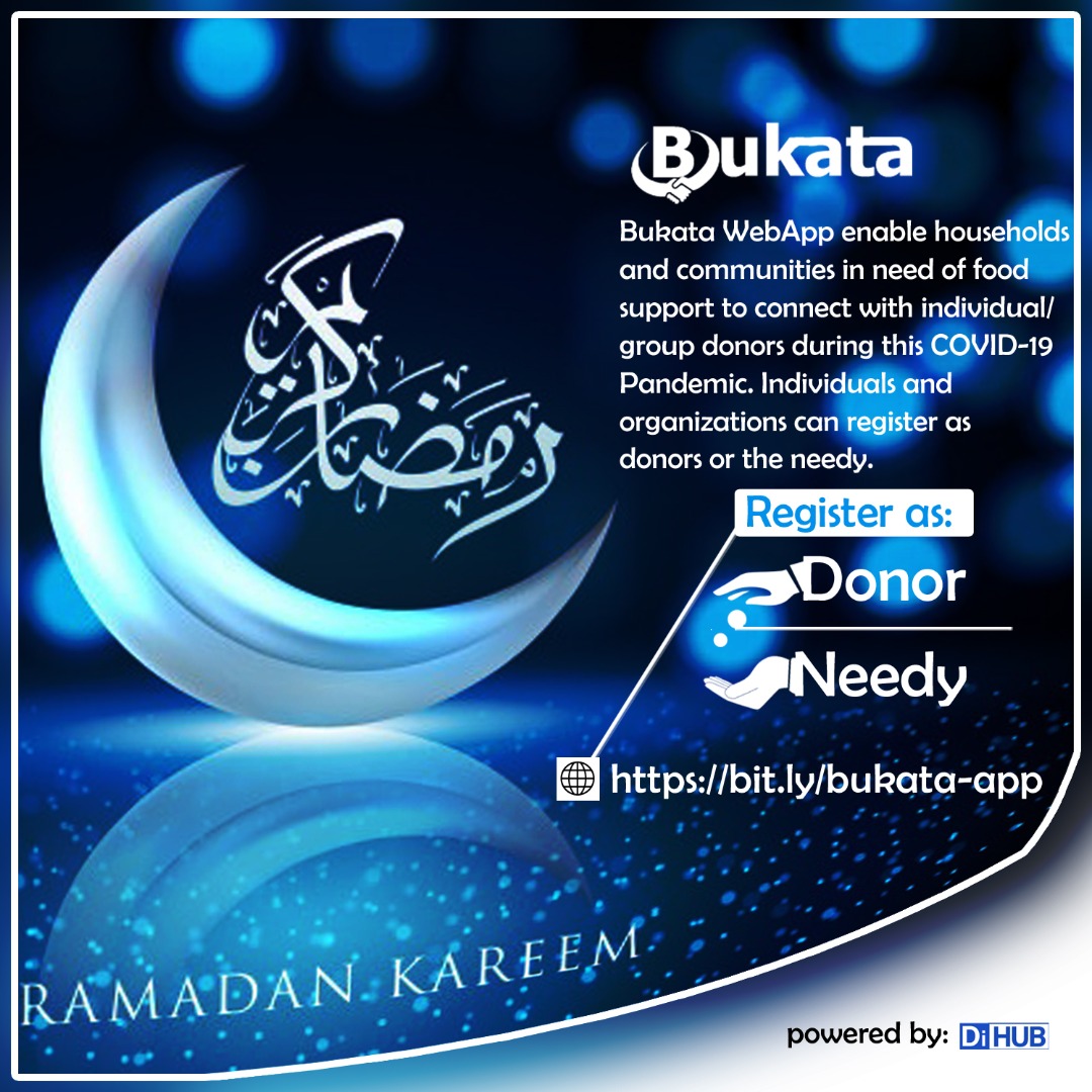 dihubkano's tweet photo. We are pleased to announce the launch Bukata WebApp 
Bukata WebApp that enables household and communities in need of food support to connect with individual/group of donors during this #COVID19 Pandemic/Ramadan.
👉https://t.co/85TgyX5LhX https://t.co/Z9iwnoZKIp