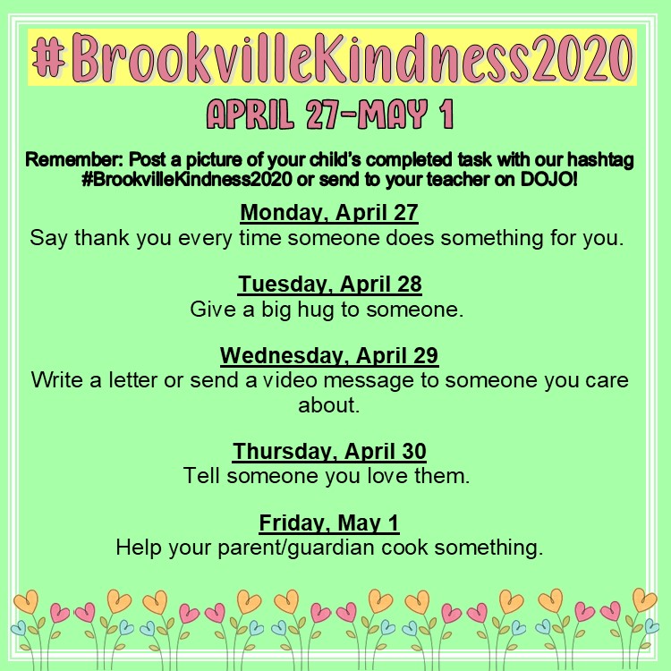 It's time for Kindness Challenge Week 3 #BrookvilleKindness2020