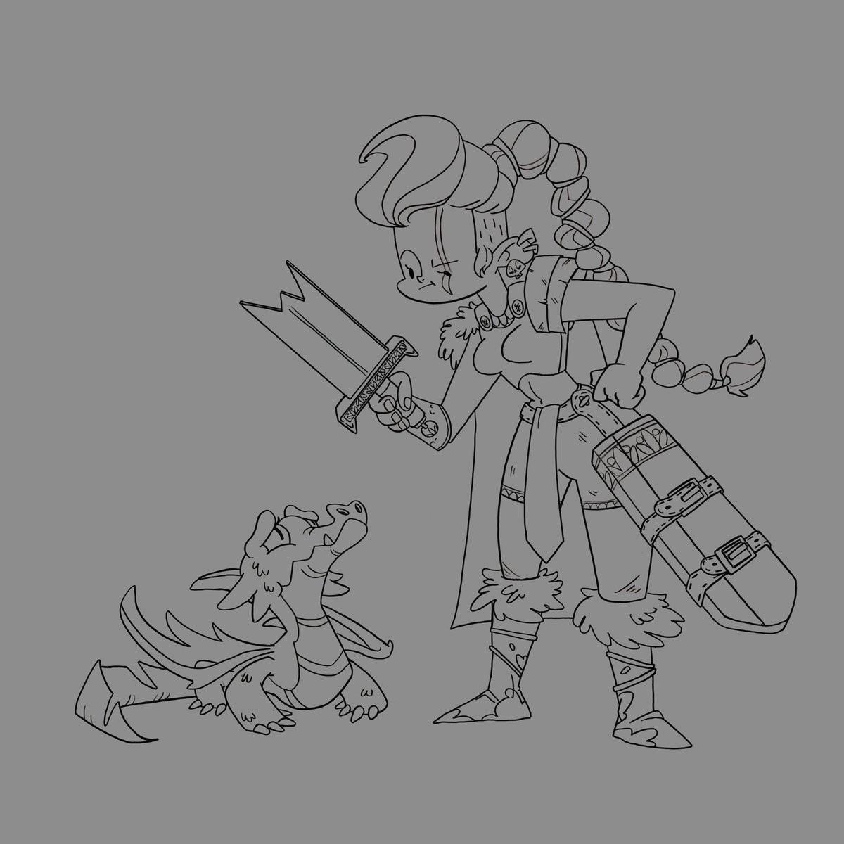 NereacanoArt's tweet photo. It was her fourth sword this month...
#DnD #dndcharacter #characterdesign #barbarian #dragon #conceptart #illustration #procress #procreate https://t.co/9EUkdcqUAY