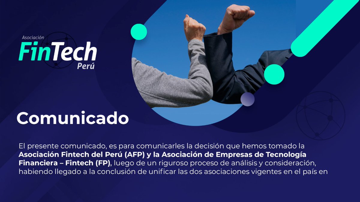 FinTechPe's tweet photo. #Comunicado #FintechPeru 🚀
Hoy la unidad de la comunidad es un mensaje de fortaleza y madurez para nuestra sociedad, con ella podremos aportar con solidez para el crecimiento de nuestro país 🇵🇪🌎
Gracias a todos los que son parte por el compromiso.❤️
🌱👣☀️ https://t.co/PxGaRU5a9B