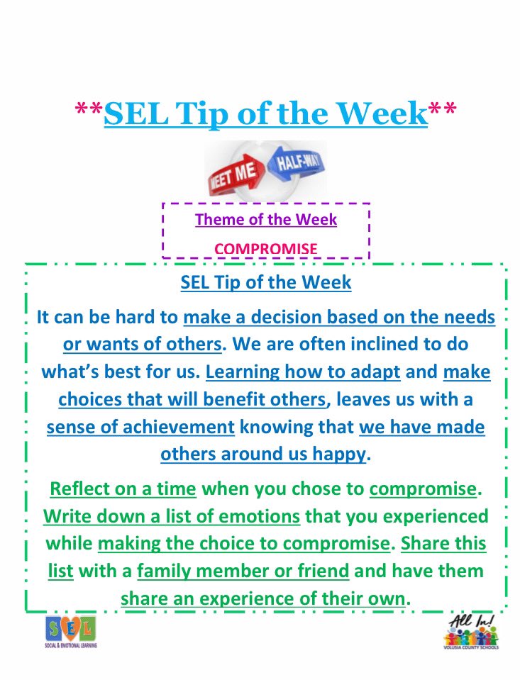 Good morning! The SEL Tip of the Week is compromise.