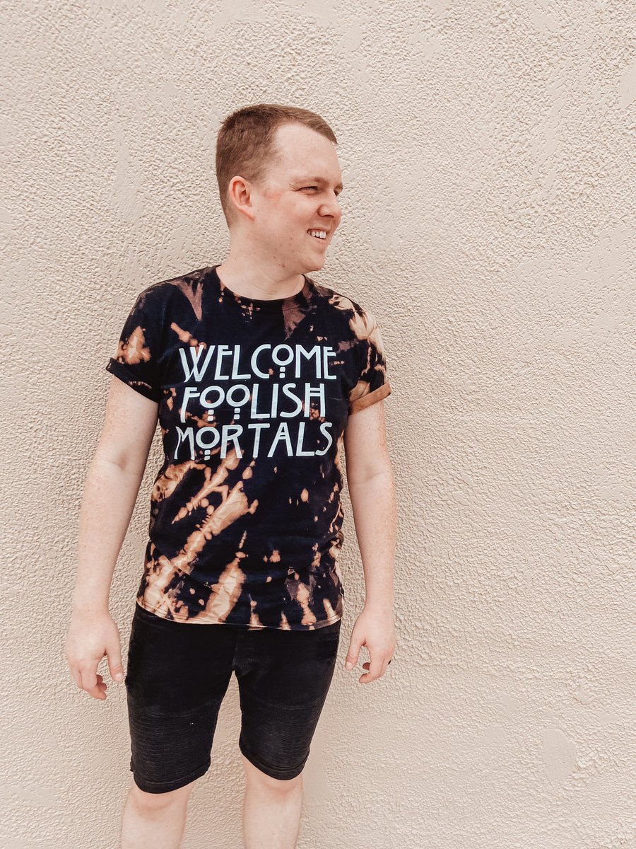 CharmingRoseCo's tweet photo. THIS TEE IS TIE-DYE FOR 💀 Being cooped up in our doorless chambers has got us feelin a little spooky 🎃 This Welcome Foolish Mortals DIED Tee is available now for PREORDER until midnight Sunday (May 3rd) ⏰ Look alive and preorder yours today! 👀

https://t.co/hPAobMMXGy https://t.co/C4UWyBDRB8