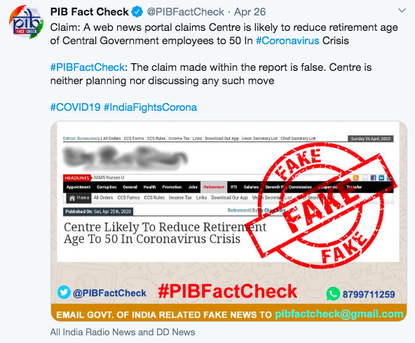 Turning out to be repeat offender,  @swamy39 also claimed that the Centre is reducing retirement age of Central Government employees to 50, which turned out to be completely false. Wonder, who he is serving by spreading lies? 4/4