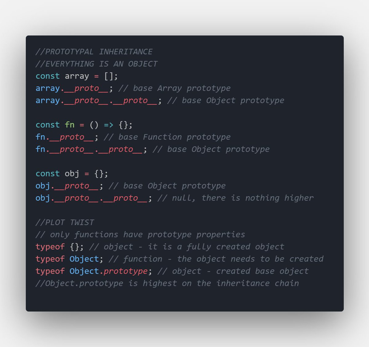 pikktorr's tweet photo. Everything is an object, but *PLOT TWIST* Object is a function!
011 - #100DaysOfCode #javascript #vscode #polacode #zerotomastery https://t.co/YnCpMnxchp