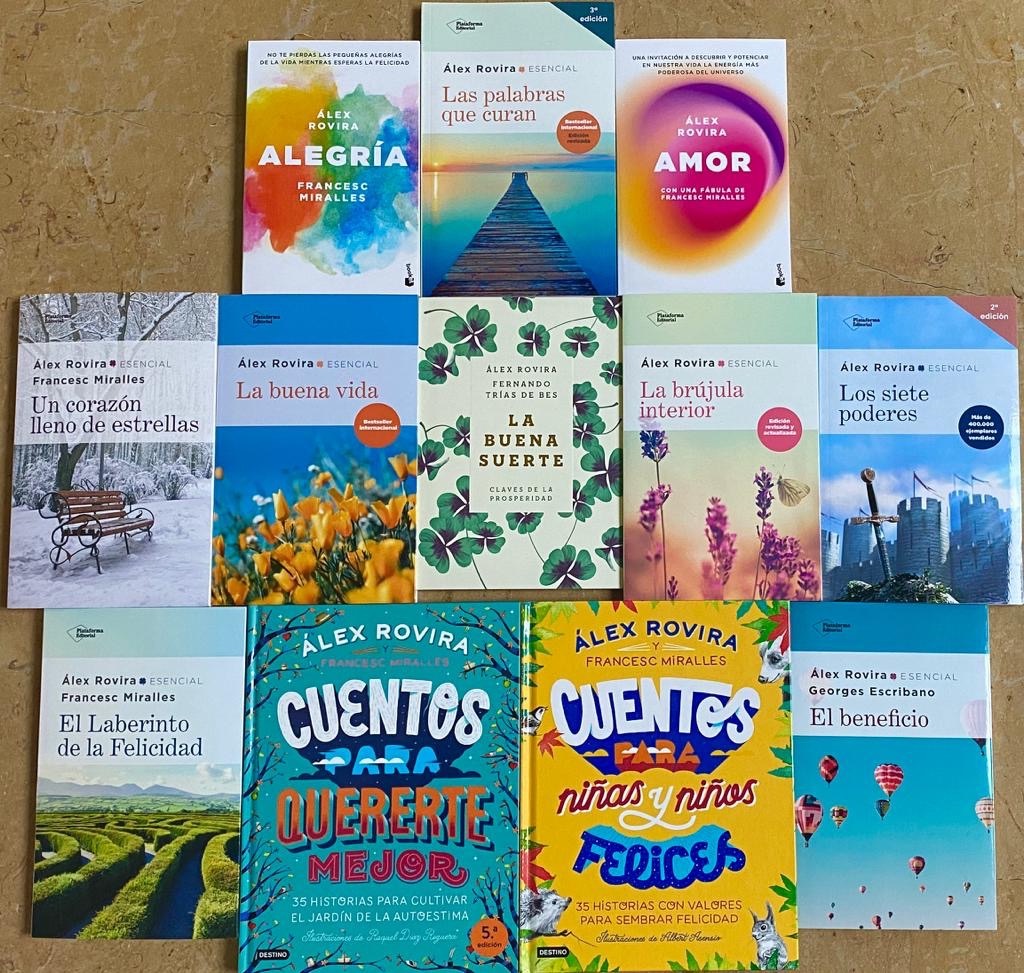 🍀 Suerte o Buena suerte? Buena suerte sería que me tocara este lote de libros de <a href="/alexroviracelma/">Álex Rovira</a> al que entrevisté en @pclradio para hablar de su escuela y ahora como alumna en su formación porque yo #CreoMiBuenaSuerte 💪🏼 #alexrovira 🙌🏼😁