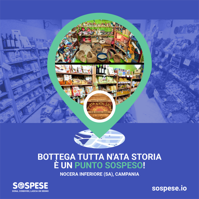 SospeseI's tweet photo. "Bottega Tutta N'Ata Storia" di #NoceraInferiore è un punto sospeso!

Un grazie immenso ai ragazzi e alle ragazze della Bottega e a chi ha donato in questo punto sospeso!

Dona, condividi, lascia un segno

#sospese #doni #cesto #spesa #aiuto #donare #sospeso https://t.co/v5nXzcIf7D