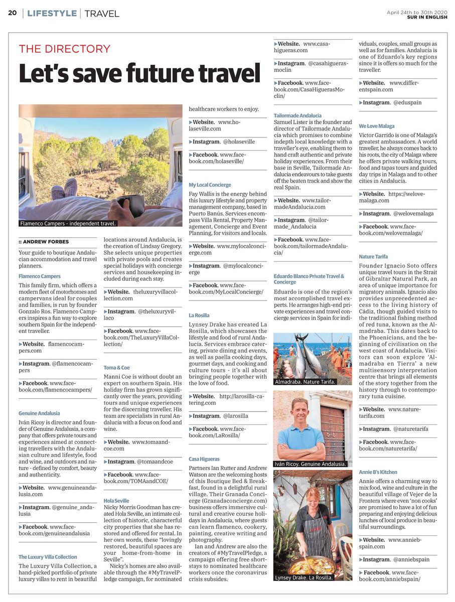 andrewaforbes's tweet photo. Preparing for a new era of travel &amp; tourism in Andalucia https://t.co/CfLVxfz0Y3 Insights &amp; Opinions from experts &amp; entrepreneurs #travel #Covid_19 #andalucia #spain  @NatureTarifa @FlamencoCampers https://t.co/ljjO4oWIMh