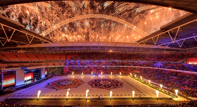 TitaniumFwks's tweet photo. Last week we showed you the amazing shot of how the outside of the stadium look for our show for the national visit of PM Modi. Here is the view that the audience would have had of the firework finale to commemorate the visit.
#FireworkDisplay #Fireworks https://t.co/2p9ZlYEkaj