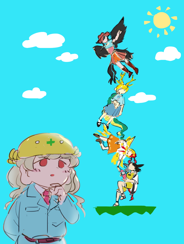 吉弔八千慧 ,驪駒早鬼 「鬼形獣タワーバトル 」|茶丸九のイラスト