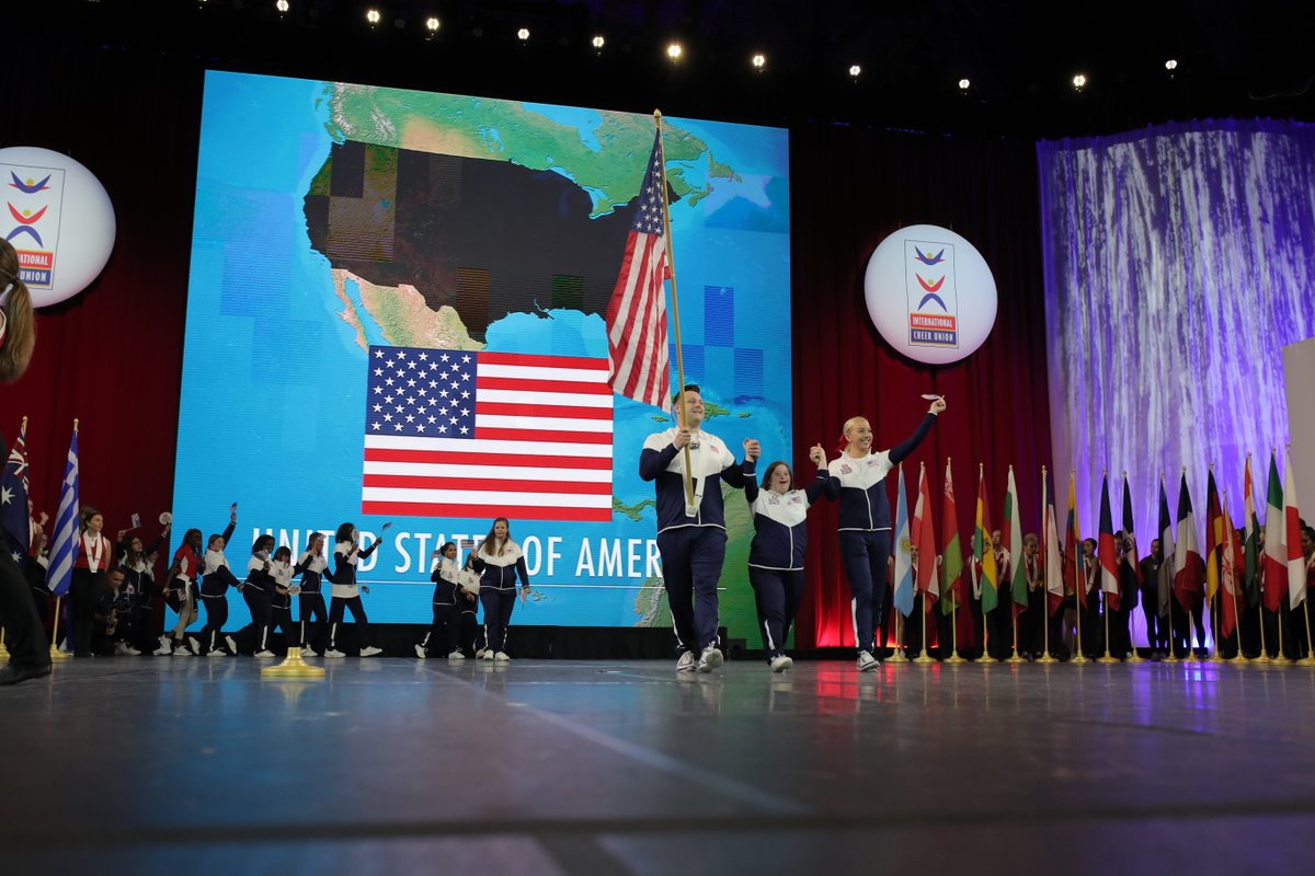 Today we would have proudly walked on that stage representing the red, white and blue. We hope everyone around the world is staying safe and healthy. We hope to see you soon! #USAcheer 🇺🇸