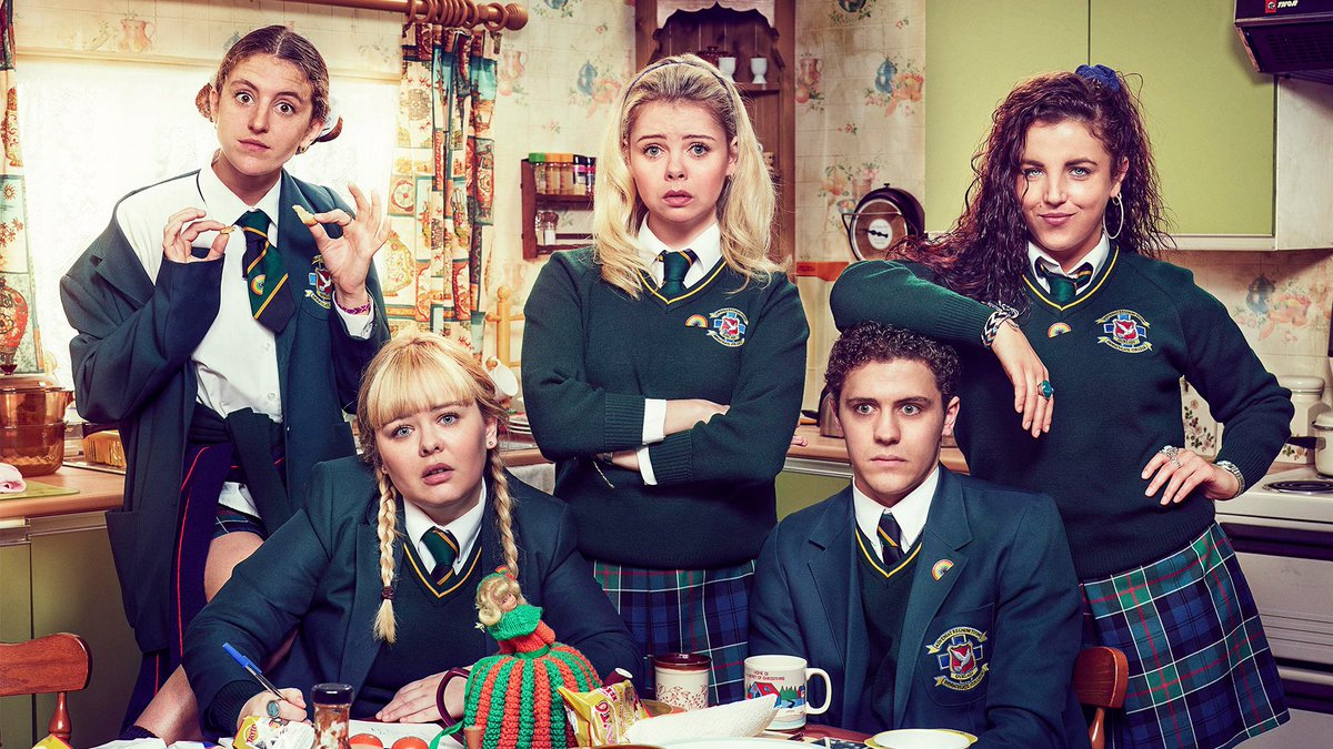 6. Derry Girls Lisa McGee’s BAFTA award winning comedy follows the lives of four teenage girls and their new English companion living in Derry in the 90s. The show carefully navigates the politics of post-troubles Northern Ireland through mischief and joy.