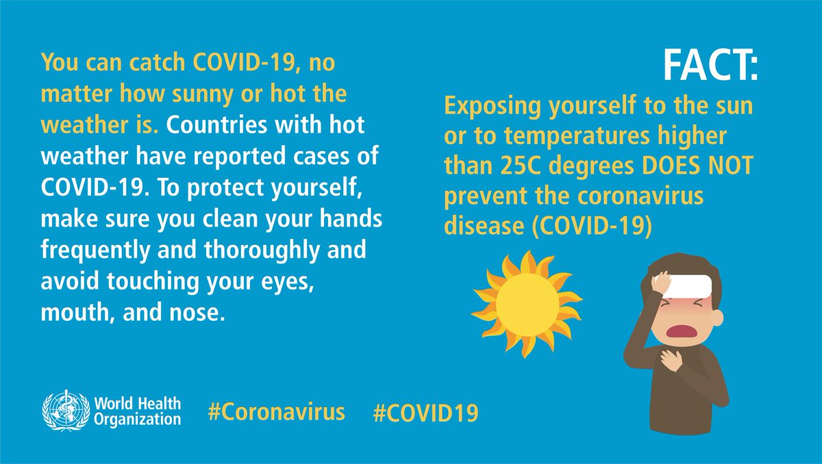 WSV_Global's tweet photo. Chapter 1 of 9: Myths 4/4
Many #CovidMyths have been spreading about #Covid19. Here are the final ones we’ll be saying bye to! One more metre of #socialdistancing please.
Source: @WHO 
#KOT #Uganda #Zimbabwe #Lockdown https://t.co/is29uSt9j0