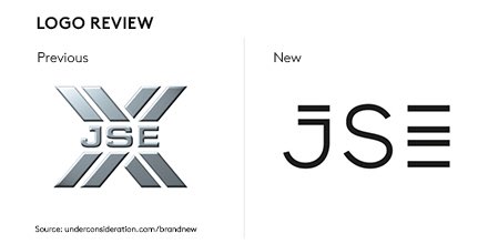 brndconsultancy's tweet photo. JSE rebranded some years ago. I can see why the old, metallic, bevelled logo had become dated, but the new logo lacks boldness: it feels weak and loose. The stylised J and E don’t really work. It’s a lack-lustre evolution for me. I give them 2.5 / 5 Mikes #jse #logoreview https://t.co/78wc2A8lwU