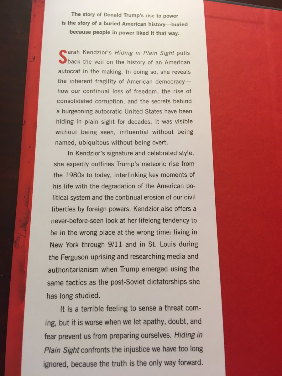 Suggestion for April 27 ... Hiding In Plain Sight: The Invention of Donald Trump and the Erosion of America (2020) by Sarah Kendzior.