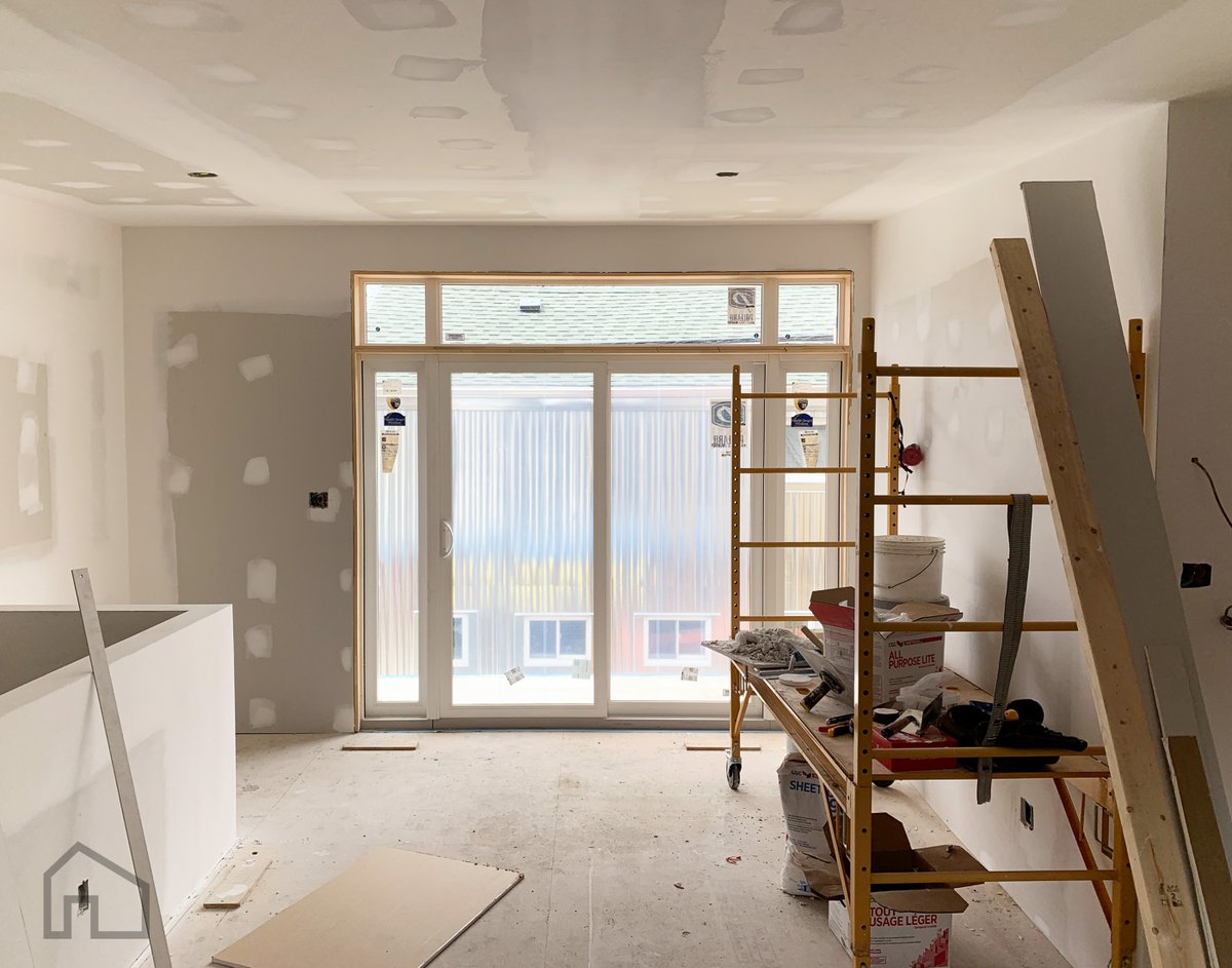 No lighting, no problem. The living room of our Seaton Village build is drenched in daylight thanks to this giant West-facing terrace. Excited to share the finishing touches! 

Drywall artistry by Laneway Home Building Experts