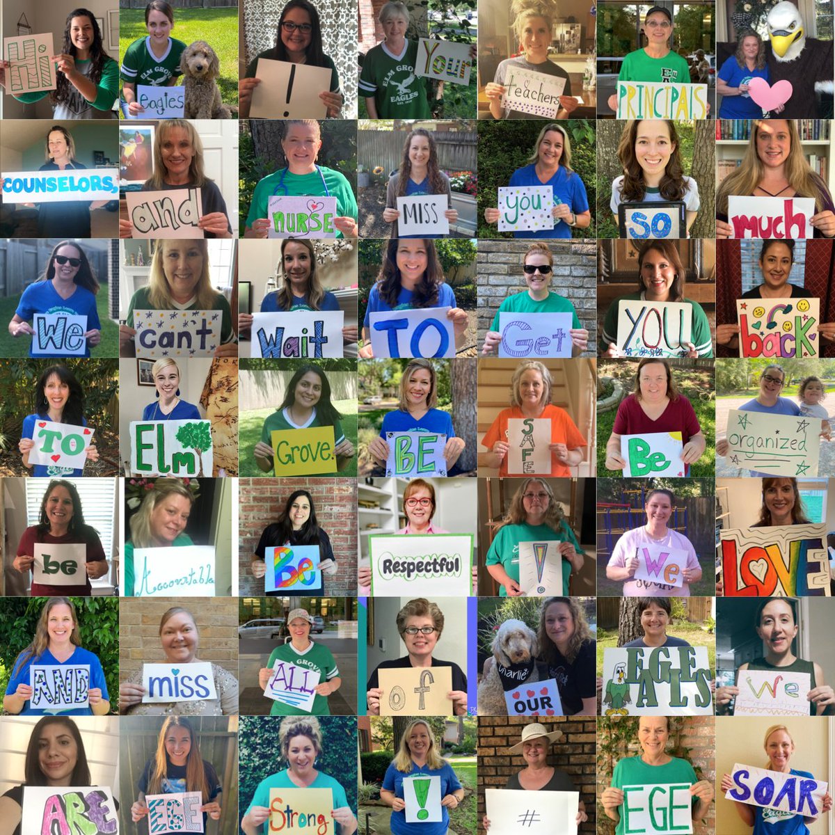 A message for our <a href="/HumbleISD_EGE/">Elm Grove Elementary</a> Eagles! Thank you, @MsSalerno7 for putting this together! #egesoar #BeTheLight
